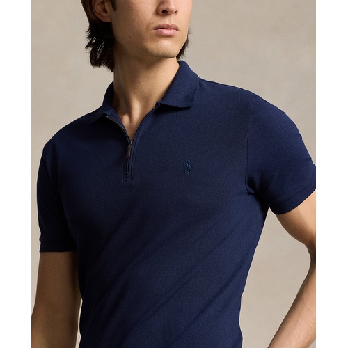 폴로 랄프로렌 Mens Classic-Fit Stretch Mesh Zip Polo Shirt