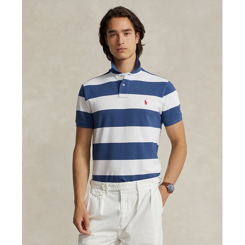 폴로 랄프로렌 Mens Classic-Fit Striped Mesh Polo Shirt