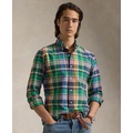 Mens Classic-Fit Plaid Oxford Shirt