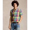 Mens Classic-Fit Yarn-Dyed Plaid Cotton Oxford Button-Down Shirt