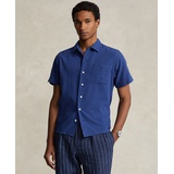 Mens Classic-Fit Linen-Cotton Camp Shirt