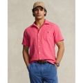 Mens Classic-Fit Linen-Cotton Camp Shirt