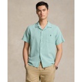 Mens Classic-Fit Linen-Cotton Camp Shirt