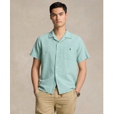 Mens Classic-Fit Linen-Cotton Camp Shirt