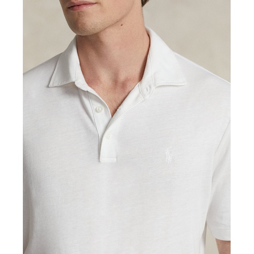 폴로 랄프로렌 Mens Classic-Fit Cotton-Linen Mesh Polo Shirt