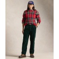 Mens Classic-Fit Pleated Corduroy Pants