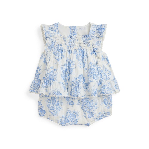 폴로 랄프로렌 Baby Girls Floral Slub Cotton Top Bloomer Set