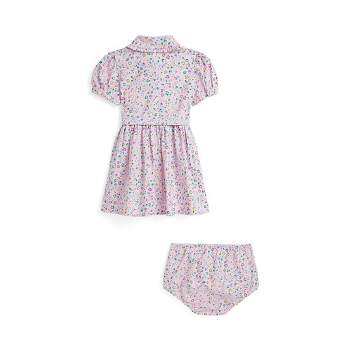 폴로 랄프로렌 Baby Girls Belted Floral Oxford Dress