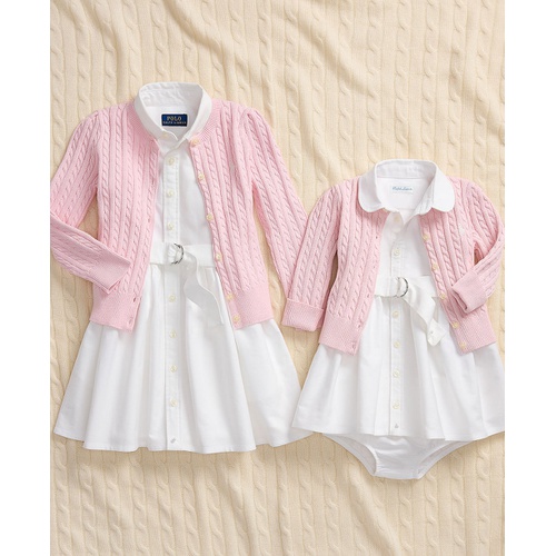 폴로 랄프로렌 Baby Girls Belted Cotton Oxford Shirtdress