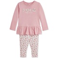 Baby Girl Ruffled Tee & Floral Legging Set