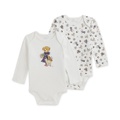 Baby Girls Bear Cotton Bodysuits Pack of 2