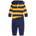 Baby Boys Cotton Hooded Rugby Shirt & Pants 2 Piece Set