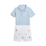 Baby Boys Mesh Polo Shirt and Short Set