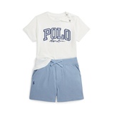 Baby Logo Cotton Jersey Tee and Mesh Short Set