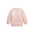 Toddler And Little Girls Quilted Teddy Fleece Reversible Jacket