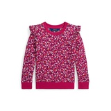 Toddler and Little Girls Floral Ruffled Fleece Sweatshirt