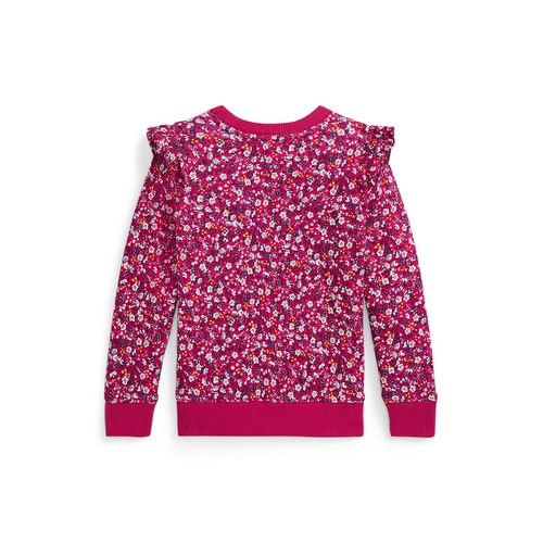 폴로 랄프로렌 Toddler and Little Girls Floral Ruffled Fleece Sweatshirt