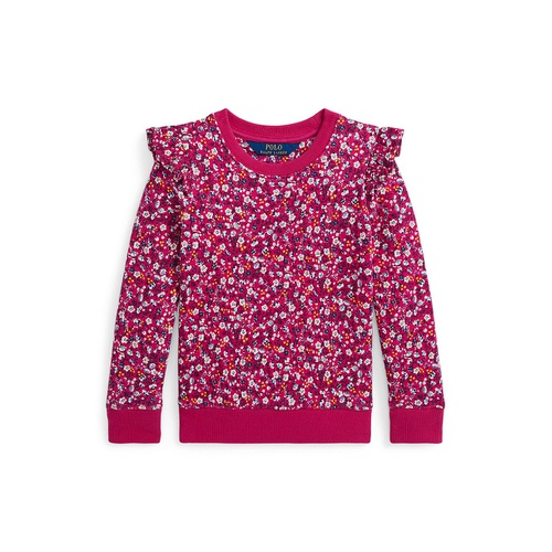 폴로 랄프로렌 Toddler and Little Girls Floral Ruffled Fleece Sweatshirt