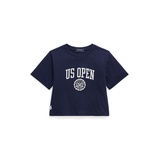 Toddler and Little Girls US Open Print Cotton Jersey Boxy Tee