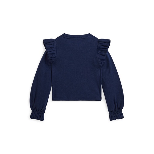 폴로 랄프로렌 Toddler and Little Girls Ruffled Cotton-Modal Long-Sleeve Top