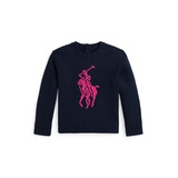 Toddler and Little Girls Big Pony Cotton Sweater