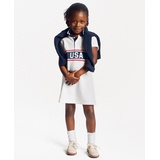 Toddler & Little Girls Team USA Stretch Mesh Polo Dress