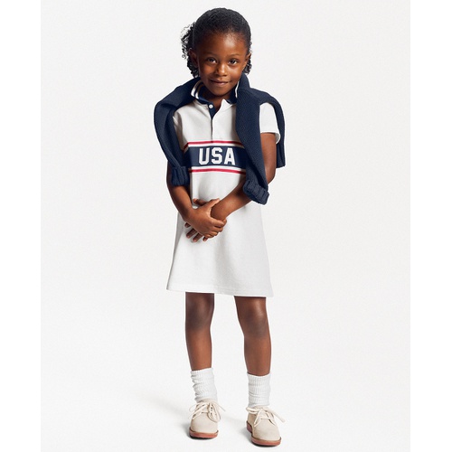 폴로 랄프로렌 Toddler & Little Girls Team USA Stretch Mesh Polo Dress