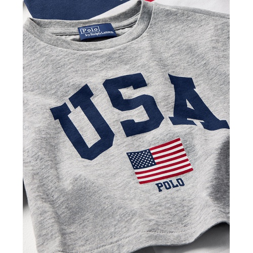 폴로 랄프로렌 Toddler & Little Girls Team USA Cotton Jersey Boxy Tee