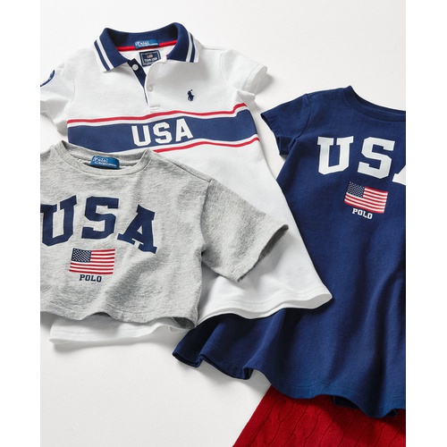 폴로 랄프로렌 Toddler & Little Girls Team USA Cotton Jersey Boxy Tee