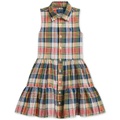 Toddler & Little Girls Angela Plaid Cotton Madras Shirtdress