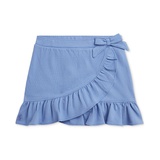 Toddler & Little Girls Ruffled Stretch Mesh Faux-Wrap Skort