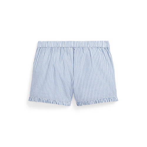 폴로 랄프로렌 Toddler and Little Girls Striped Ruffled Cotton Seersucker Shorts