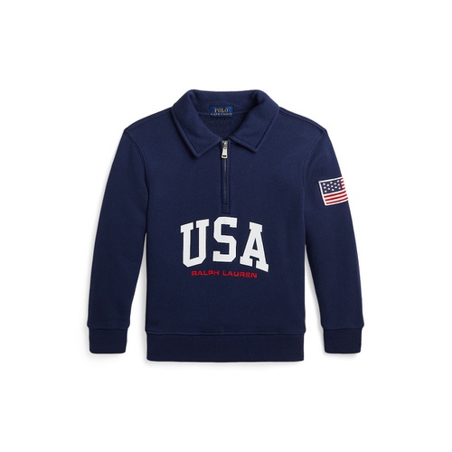 폴로 랄프로렌 Toddler and Little Boys USA Terry Quarter-Zip Sweatshirt