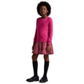 Big Girls Floral Woven Skirt Fleece Dress