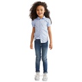 Little Girls Short Sleeve Solid Oxford Top