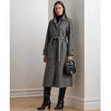 Womens Single-Breasted Wool-Blend Belted Maxi Coat