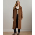 Womens Single-Breasted Stand-Collar Maxi Coat