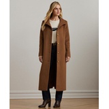 Womens Single-Breasted Stand-Collar Maxi Coat