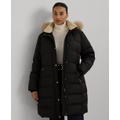 Plus Size Faux-Fur-Trim Hooded Puffer Coat