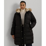 Plus Size Faux-Fur-Trim Hooded Puffer Coat