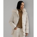 Womens Faux-Fur Hooded Puffer Coat