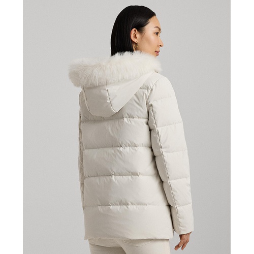 폴로 랄프로렌 Womens Faux-Fur Hooded Puffer Coat