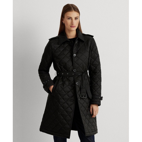 폴로 랄프로렌 Womens Belted Velboa-Lined Quilted Trench Coat