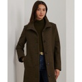 Womens Single-Breasted Stand-Collar Maxi Coat