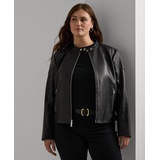 Plus Size Leather Moto Jacket