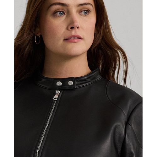 폴로 랄프로렌 Plus Size Leather Moto Jacket