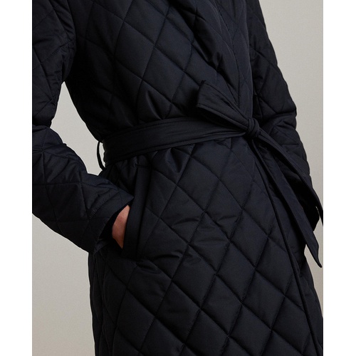 폴로 랄프로렌 Womens Asymmetric Belted Quilted Coat