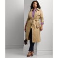 Plus Size Double-Breasted Trench Coat