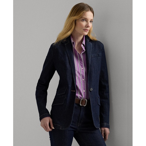 폴로 랄프로렌 Womens One-Button Denim Blazer Regular & Petite