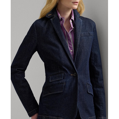 폴로 랄프로렌 Womens One-Button Denim Blazer Regular & Petite